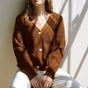Tradlands Shelter Cotton Cardigan in Sienna - L